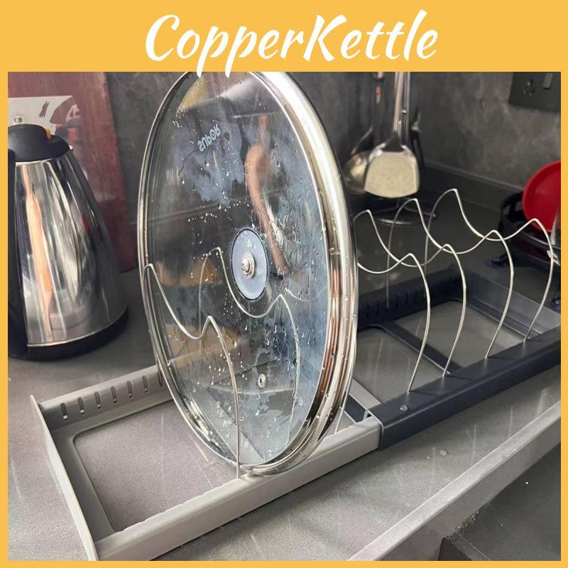 Expandable Adjustable Pan Rack Organizer Modern Simple Design For Kitchen Drawers