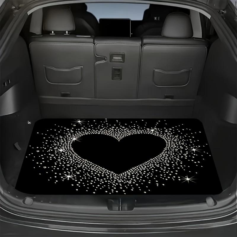 1 Stück Kofferraummatte für Auto mit aufgedrucktem Herzmuster, 2D Flaches Design, Universell Kompatibel
