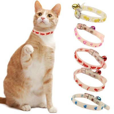 Haustierhalsband mit Cartoon-Druck, Anti-Lock, leicht zu tragende Glocken, Sicherheit für kleine Haustiere, Hunde und Katzen