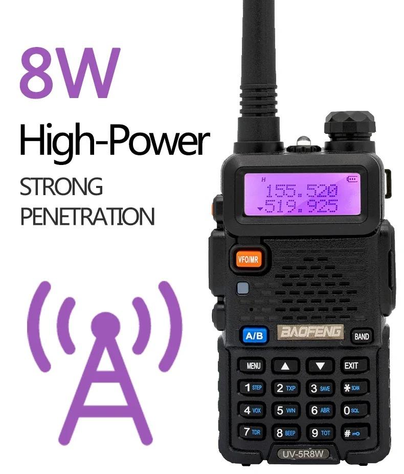 Baofeng UV-5R 8W Tri-Power Walkie Talkie | High Power Dual Band | 128CH Long Range | Portable Handheld Ham Two Way Radio