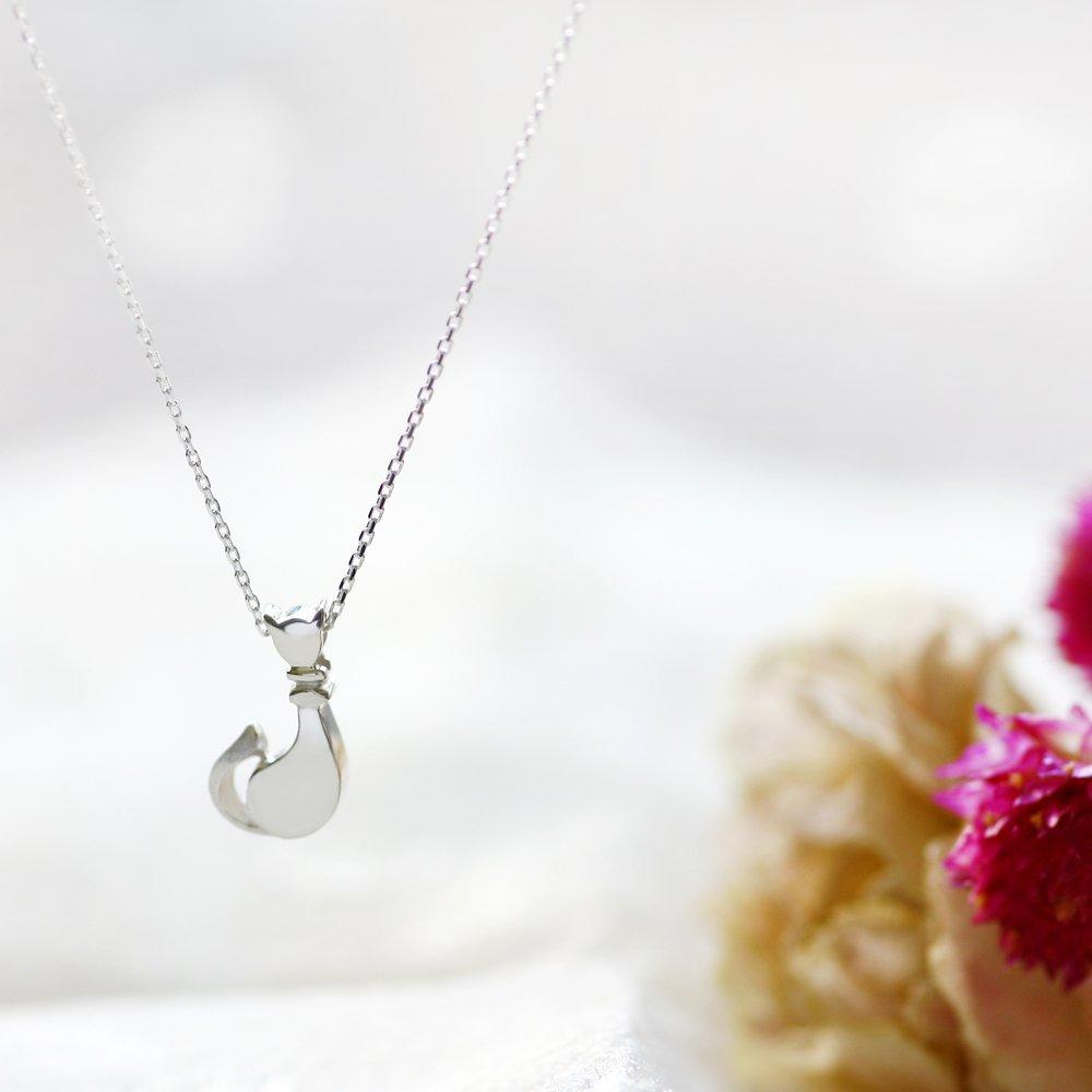 Cloud-jewelry Sitting Cat Women's Necklace Pendant [Wooden Gift Box Included] Sterling Silver 925 CN-5