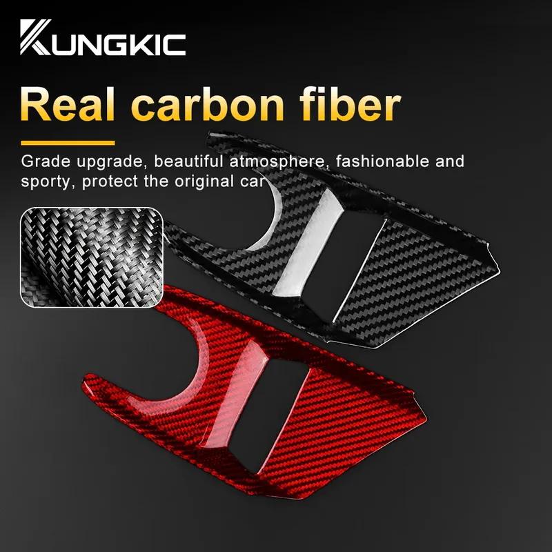 Real Dry Carbon Fiber For Chevrolet Corvette C8     Center Control Button Panel Sticker Interior Accessories