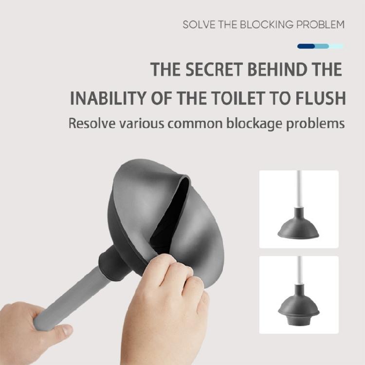 Ergonomic Silicone Toilet Cleaner High Pressure Plunger with Holder For Stubborn Clogs Space Saving Vertical Storage