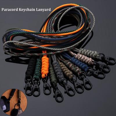 Boucle Pivotante Porte-clés Paracorde Lanière Corde de Parachute Défense Personnelle Survie d'Urgence Porte-clés de Sac à Dos Corde de Suspension pour le Cou