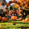 Thanksgiving Garden Stakes Turkey Stake Wizard Hat with Pumpkin Lawn Ornament Decoration Waterproof Acrylic Yard Welcome Sign for Outdoor