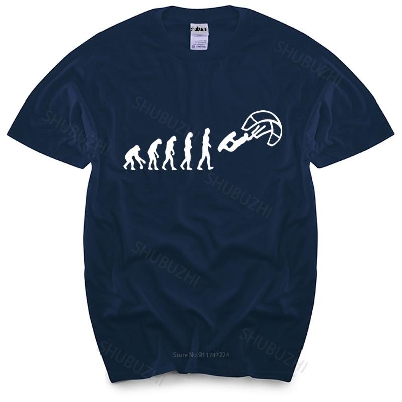 summer tshirt men brand teeshirt Funny Kitesurf Shirt Kite Surfinger Evolution Kite Boarding new cotton man t shirt S