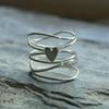 1pc Women's Simple Heart Shaped Spiral Ring - Japanese and Korean Style, Fashionable Personalized Ring, Daily Wear and Gift