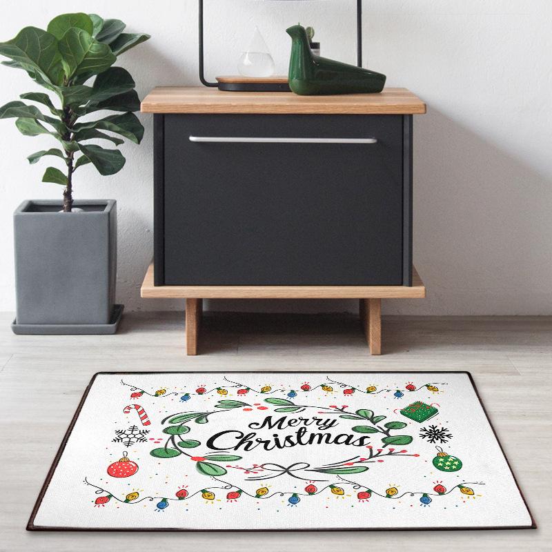 Creative Christmas Floor Mat for Washing the Front Yard Path Floor Mat, Entryway Wall Rug for Home Decoration