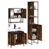 Bathroom Furniture Set - VIDAXL - Smoked Oak - 3 Pieces - Contemporary Design - Spacious Storage