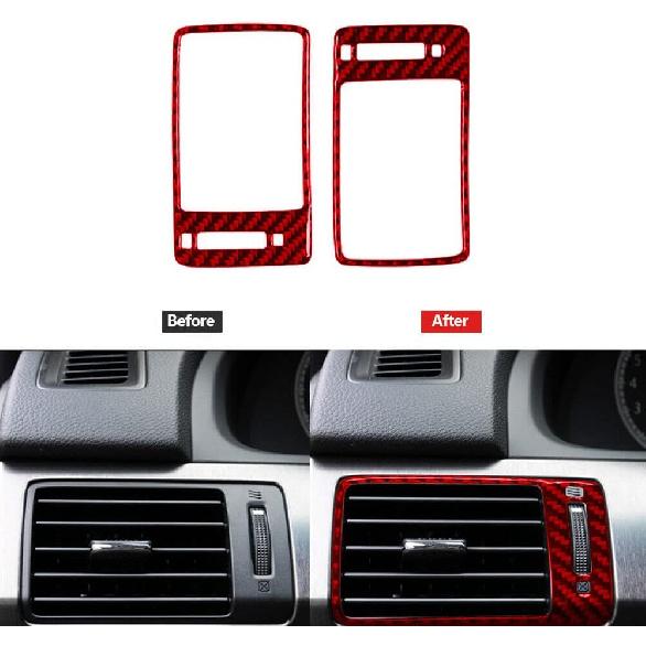Car red Carbon Fiber Side Vent Panel Trim Cover for Honda Accord 2013-17