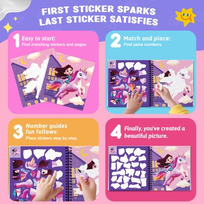 Montessori Sticker Puzzle Book With Story For Kids Educational Jigsaw Sticker Creative Games Children's Mosaic Toy Birthday Gift