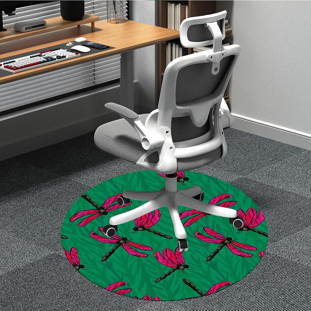 

1pc Dragonfly Pattern Chair Carpet for Office, Non-slip, Soft and Durable Office Rug for Decoration, Perfect for Office yy260325090 80cm by 80cm