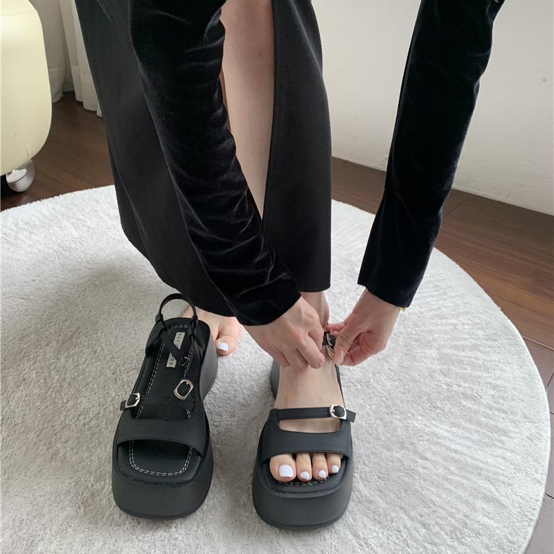 Summer Gladiator Platform Women Sandals Fashion Elegant Open Toe Shoes Ladies Outdoor Dress Platform Flats Sandalias