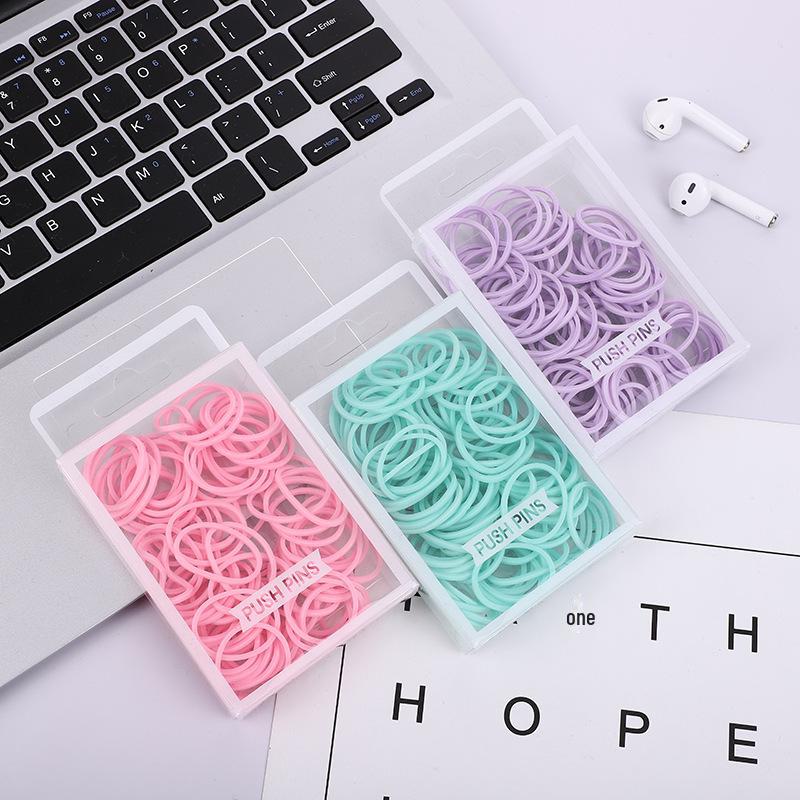 

Пастельные скрепки и скрепки-ласточкин хвост в коробке, офисный набор с карточкой-ключом и резинкой Rubber Bands 40g мятный зеленый