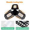 AC85 265V Deformable Garage Light LEDs Three Leaf Fan Blade Bulb Ceiling Lamp E27 E26 Base Lighting Angle Adjustable