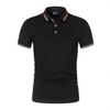 Herren Sommer Baumwollgarn Poloshirt - Jacquardmuster, Kurzarm Party/Arbeitskleidung
