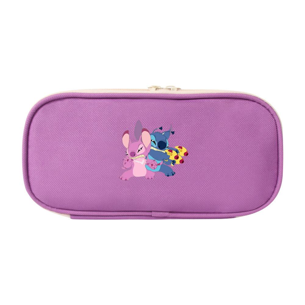 Stitch Colorful Pencil Case Canvas Storage Bag For Elementary School Students