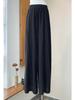 2025 Fall/Winter Cotton Linen Women's Chic Wide-Leg Skirt Pants - Textured, Flowy, and Leg-Elongating