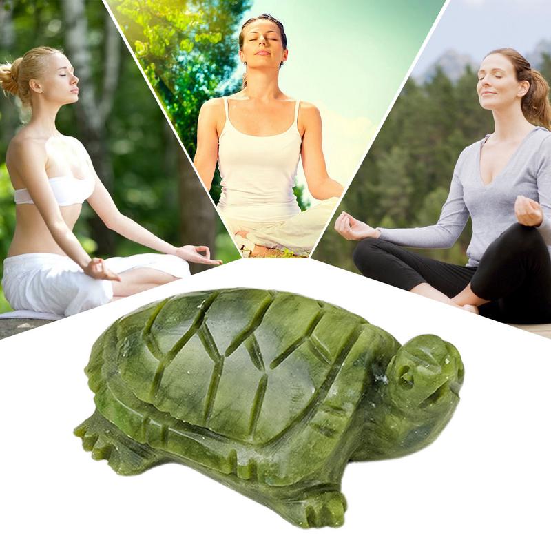 Jade Turtle Figurine Animal Sculpture Craft Home Statue Decor Desktop Figurine Ornament Craft Desktop Ornament For Living Room