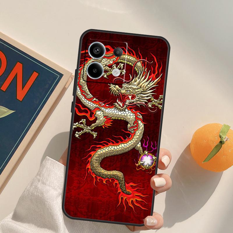 Fashion Chinese Dragon Funda For Xiaomi Redmi Note 14 Pro 9 10 11 12 13 Pro 10S 11S 12S Redmi 10C 12C 13C 14C Case