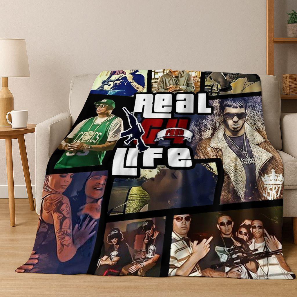 26 Style Anuel AA Hip Hop Rapper Singer Flannel Blanket,Warm and Cozy Soft Throw Blanket for Home Bedroom Bed Sofa Cover Kid