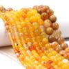 4/6/8/10/12 mm Natürliche orange-gelb gestreifte Achatperlen, runde, lose Perlen für die Schmuckherstellung, DIY-Zubehör für Halsketten und Armbänder