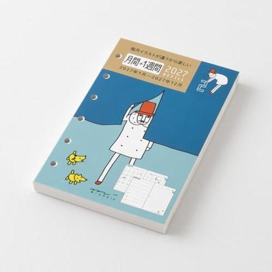 Midori System Notebook Refill 2027 B7 Weekly Ojisaan Pattern (Starts January 2027)