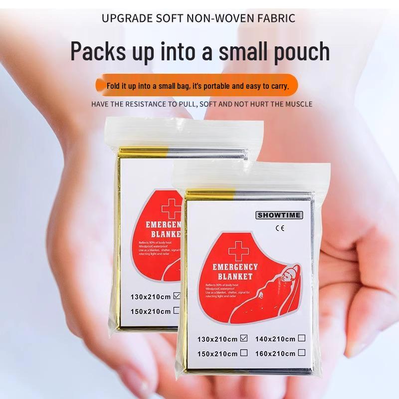 Thickened Portable Silver Insulation Blanket: Emergency Cold Protection, Lifesaving First Aid, Wilderness Survival, Camping Moisture-Proof Mat