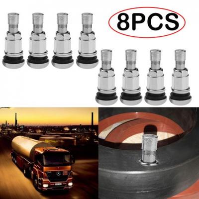 8Pcs Bolt-in Stainless Steel Car Wheel Tire Valve Stems with Dust Caps