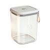 Vacuum Pet Food Storage Container with Top Lid Control, Clear PET Body and Multiple Latches for Controlled Dry Food Storage Between Feedings