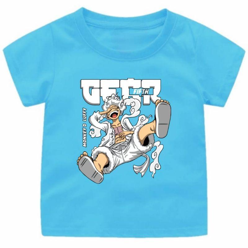 

Summer 2026 One Piece Luffy Fifth Nikka Sun God Trend Theme 100 Cotton Print Oversized Baggy Tshirt Adult Parent Top S