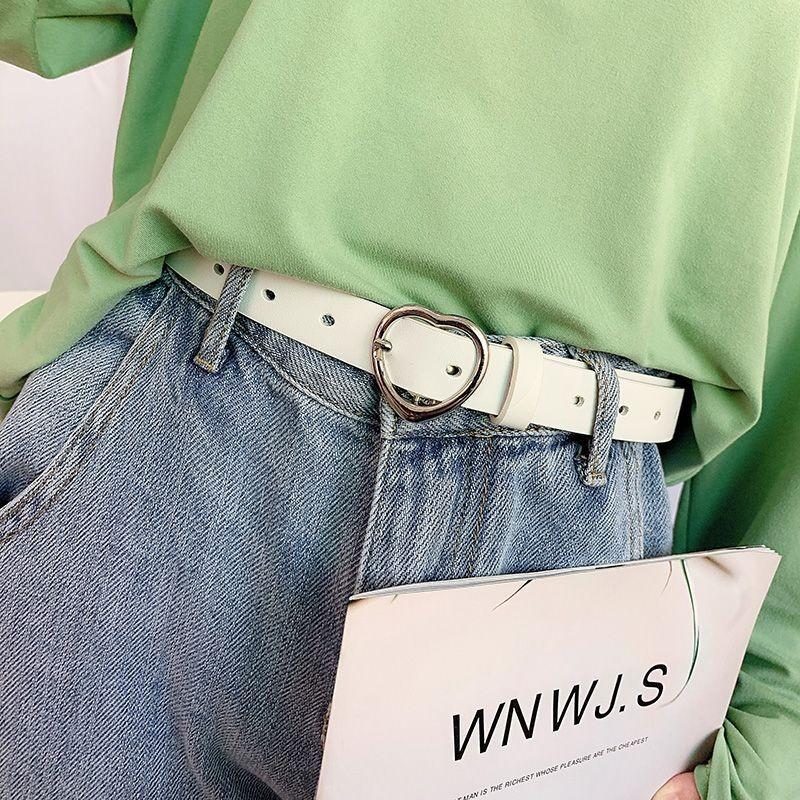 Stylish Womens No-hole Decorative Jeans Belt In Black Versatile Fashion Accessory