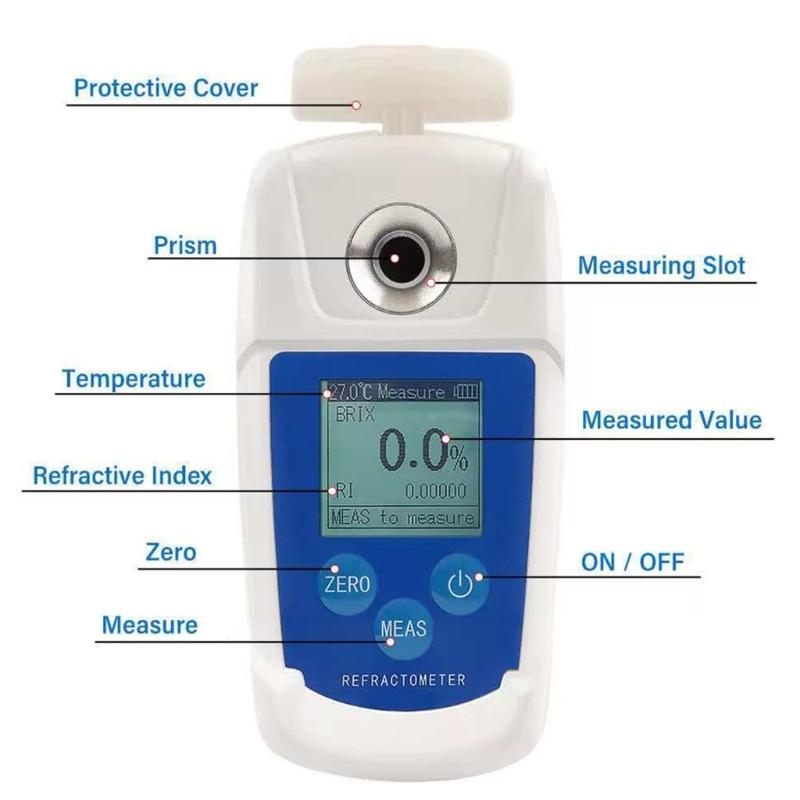 Sugar Refractometer Sugar Meter Battery Operated for Precise Sugar Content Analysis in Food Beverage and Coffee