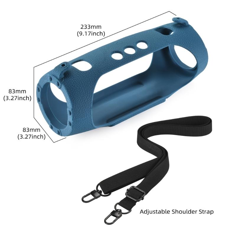 Portable Silicone Cover with Carrying Straps Protective Skin for Charge 6 Speakers, Water Resistant