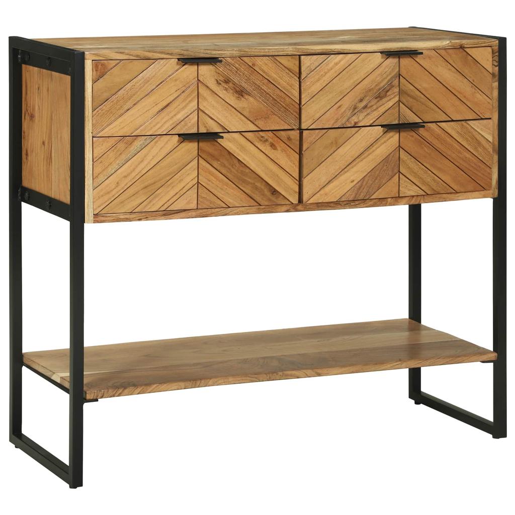 Console Table Brown 90 x 35 x 80 cm Solid Wood Acacia