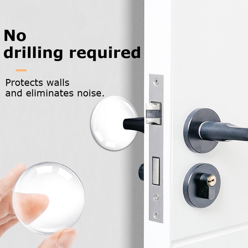 6pcs Baby Transparent Soft Silicone Wall Protector Door Handle Bumper Non-slip Self-adhesive Round Doors Stop Muffler