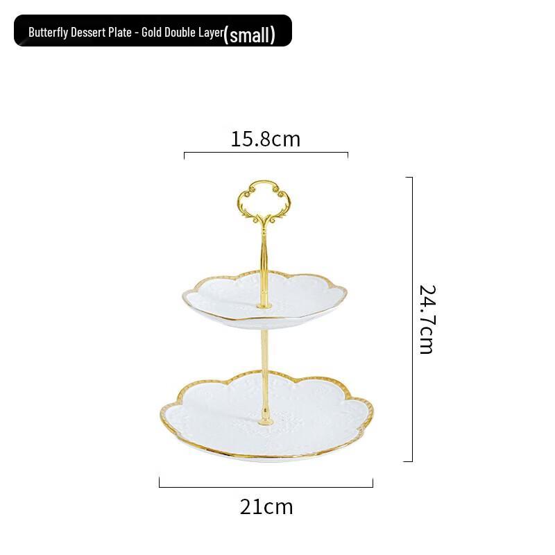 

Butterfly Two-Tier Ceramic Fruit & Dessert Plate