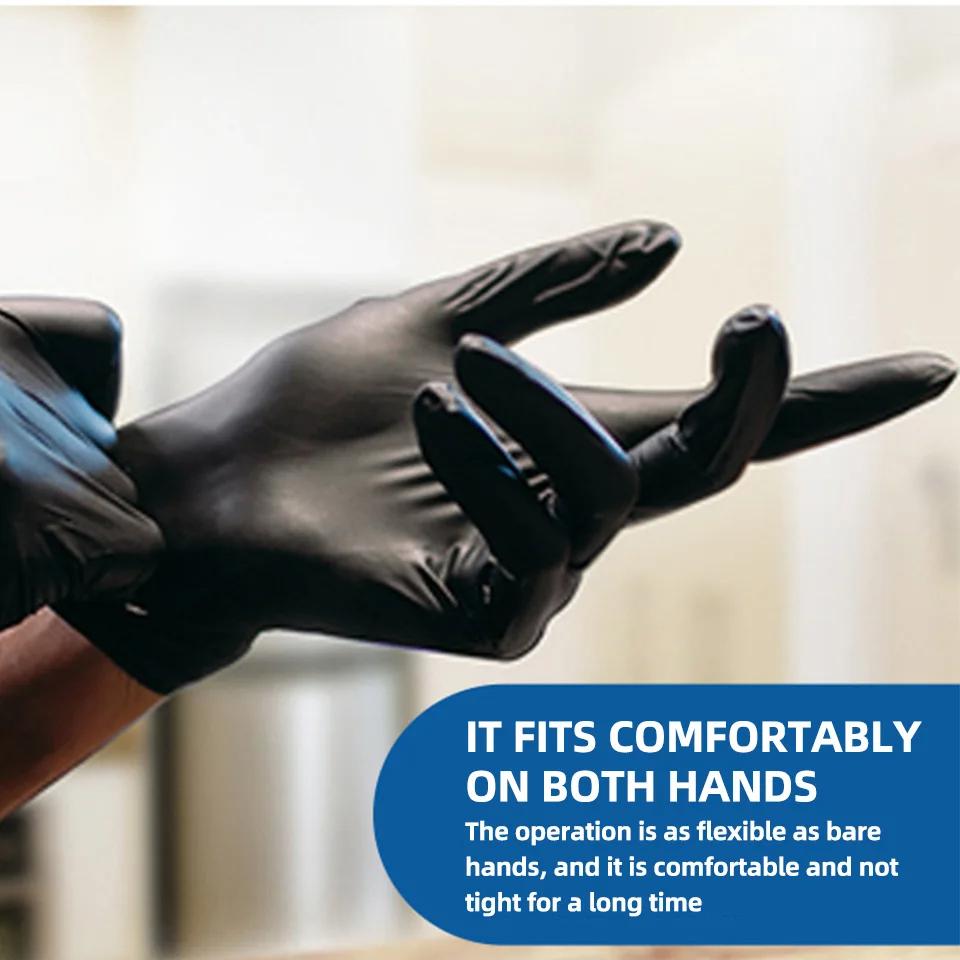 100/200 Pack Disposable Black Nitrile Gloves For Household Cleaning Work Safety Tools Gardening Gloves Kitchen Cooking Tools
