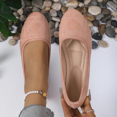 Mode Dam Ballerinaskor Enfärgade Bekväma Sneakers Dam Casual Rund Tå Platta Loafers Dam Mocka Eleganta Mjuka Sula Mamma Skor