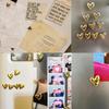 20 Cute Heart-shaped Decorative Magnets, Golden and Silvery Refrigerator Magnets, Small Home Kitchen Magnet Set for Decorating Office Whiteboards