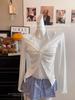 Korean Style Lace Patchwork Faux Two-Piece Long Sleeve T-shirt for Women - Autumn/Winter Spicy Girl Inner Base Layer Top