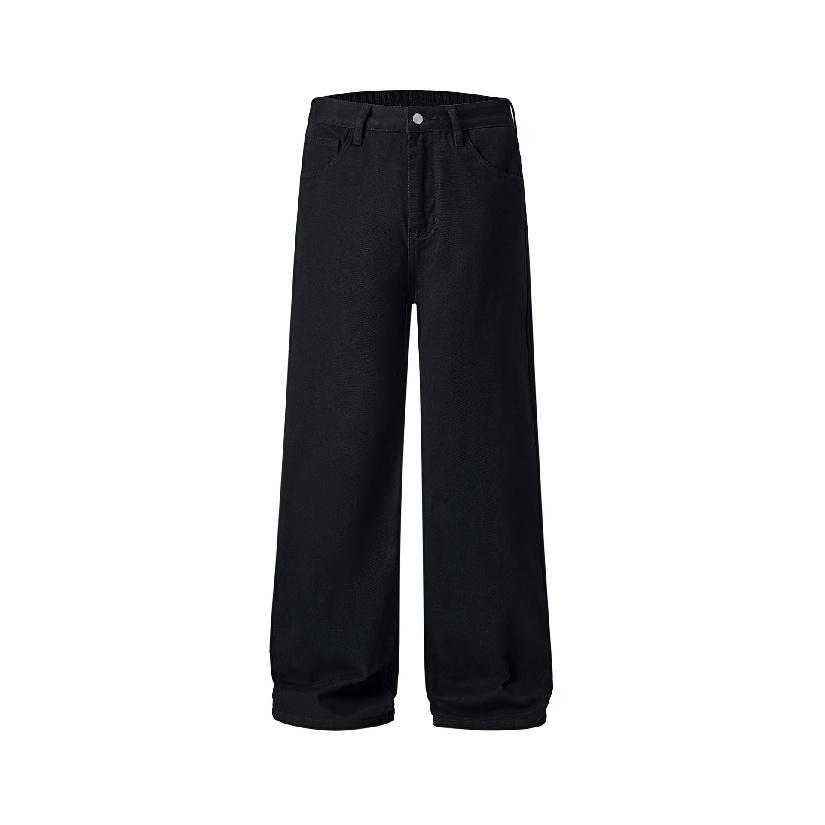 

Men s straight-leg wide-leg jeans, 2026 new model, slightly flared, simple and versatile casual pants 2XL чорний