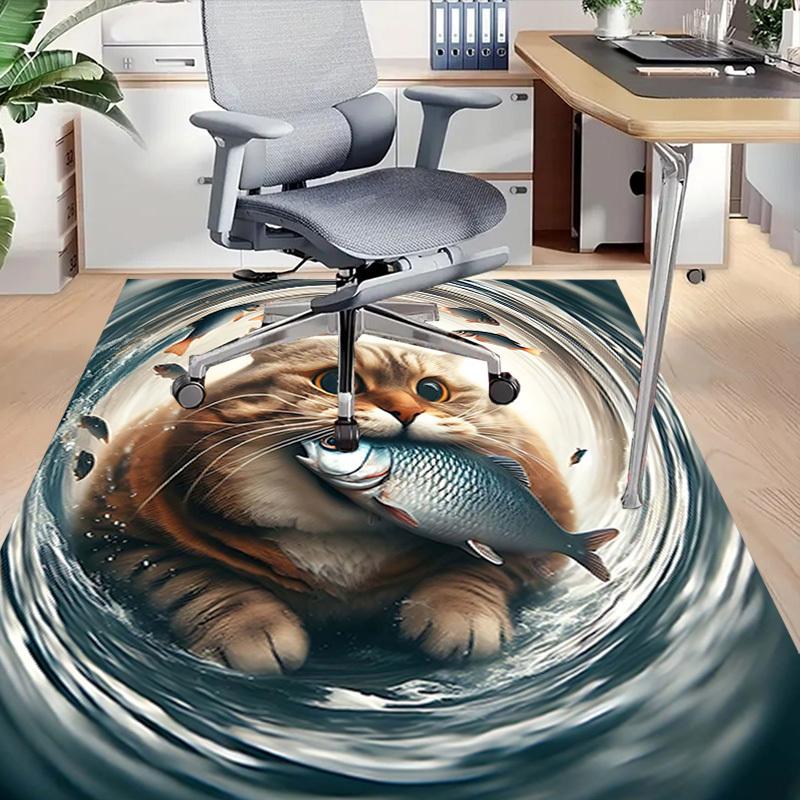 1PC cat fish Anti-slip carpet, suitable for Office, bedroomand playrooms. It can also be used as a sofa footrest cover-W89