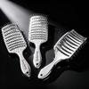 Electroplated Silver Massage Comb with Folding Mirror and Anti-Static Air Cushion – Student Girl Ins Style