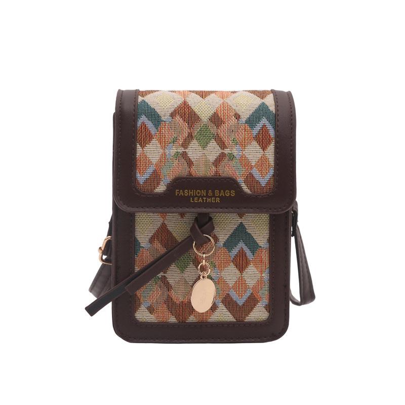 2025 Damska Retro Lniana Haftowana Torba Crossbody na Telefon