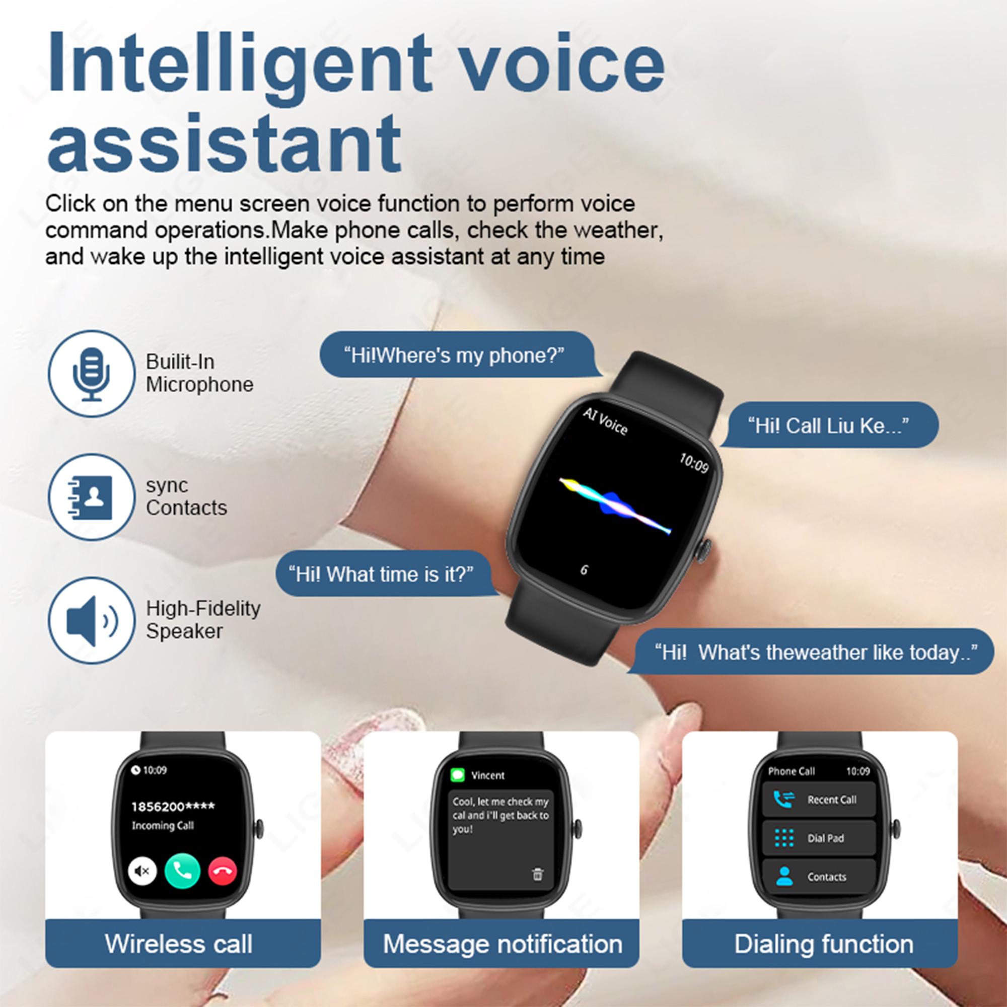 LIGE Новые Смарт-часы Bluetooth с вызовом Full Touch Водонепроницаемый Смарт-браслет — фото 5