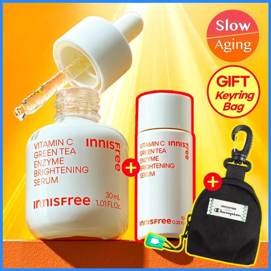 

INNISFREE Vitamin C Green Tea Enzyme Brightening Serum 30ml Set (+10ml+Champion Keychain Mini Bag) +10ml+Champion Keychain