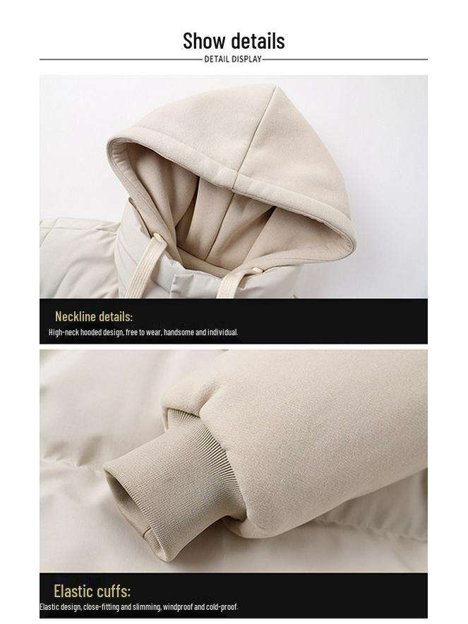 Unisex Color Block Cotton Jacket: Warm Hooded Coat for Autumn/Winter