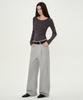 MUSINSA STANDARD WOMAN Women'S Double Knit Denim Detail Wide Sweatpants [Medium Grey]