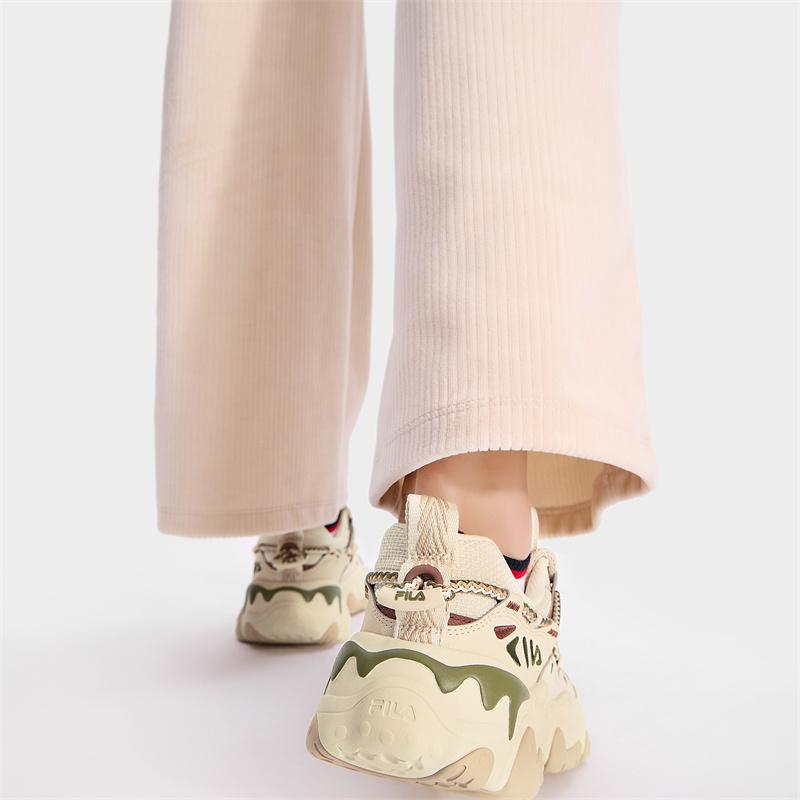 FILA Fluid 5 Cat Paw Shoes 5.0 Fashion Trend Low Top Casual Shoes Women sneaker Yellow White F12W432101FTP